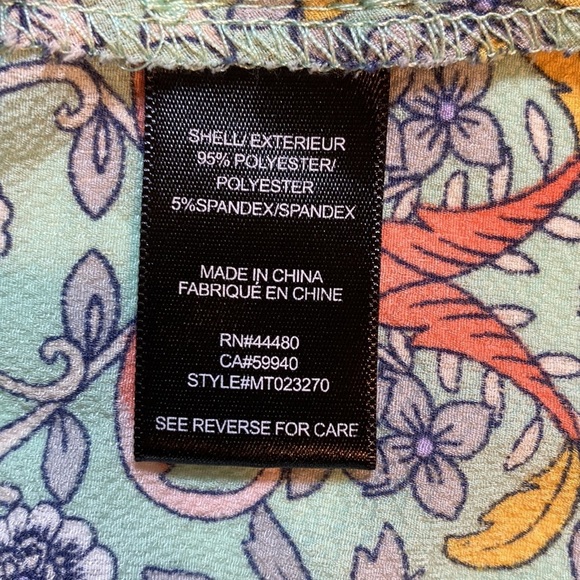 Label by Rachel Rachel Roy Sleeveless Floral Top with Front Tie at Waist Size M - Picture 8 of 9